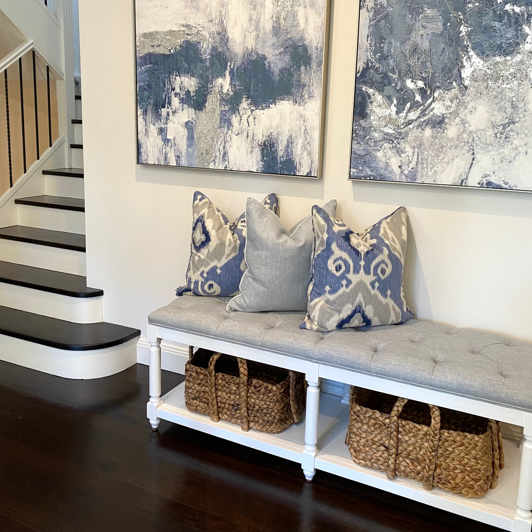 Antoinette Linen Upholstered Oak Bench Seat