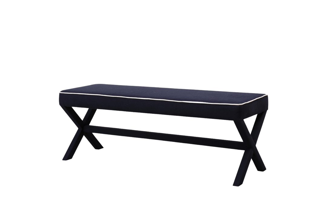 Lauren Linen Cross Leg Medium Bench Seat