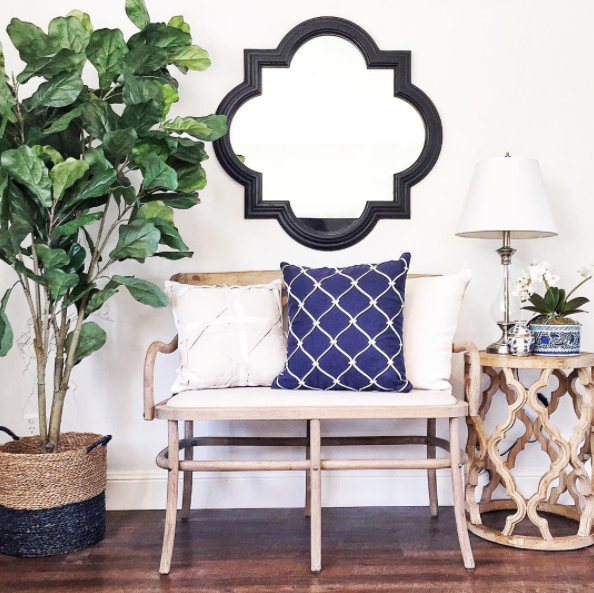 Quatrefoil Wood Mirror 90cm