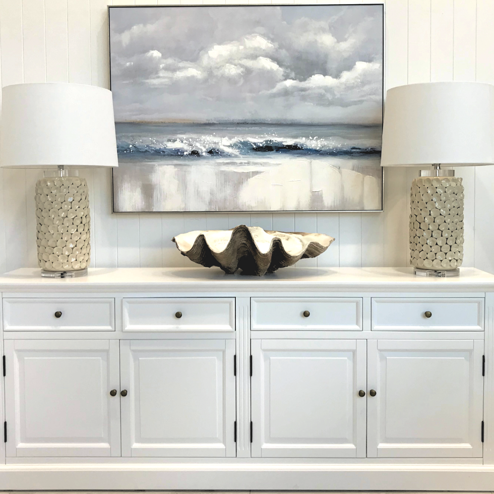 Shoreline Canvas In Antique Silver Frame