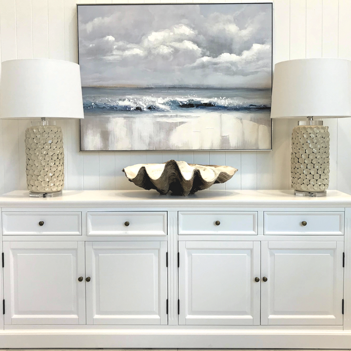 Shoreline Canvas In Antique Silver Frame