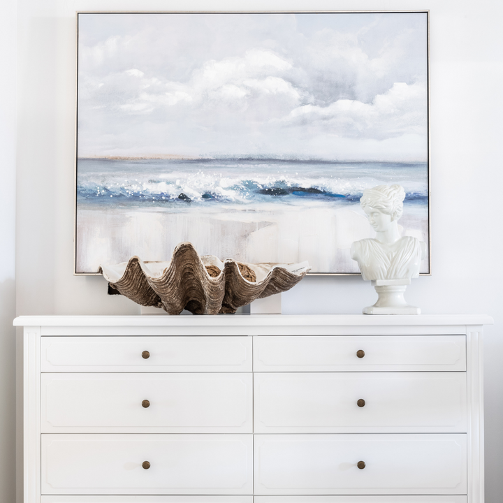 Shoreline Canvas In Antique Silver Frame